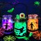 Halloween DIY Lantern Craft Kit, 3 Pack Glass Mason Jar with Accessories Halloween Crafts for Kids Adults Halloween Garden Creative Activities Halloween Decoration Art Project Gifts